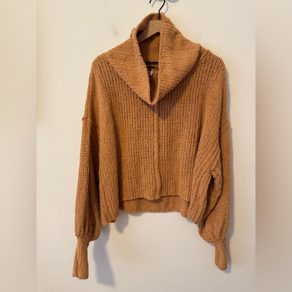 Free People Sweaters - Free People Cozy Tan Cowl Neck Sweater